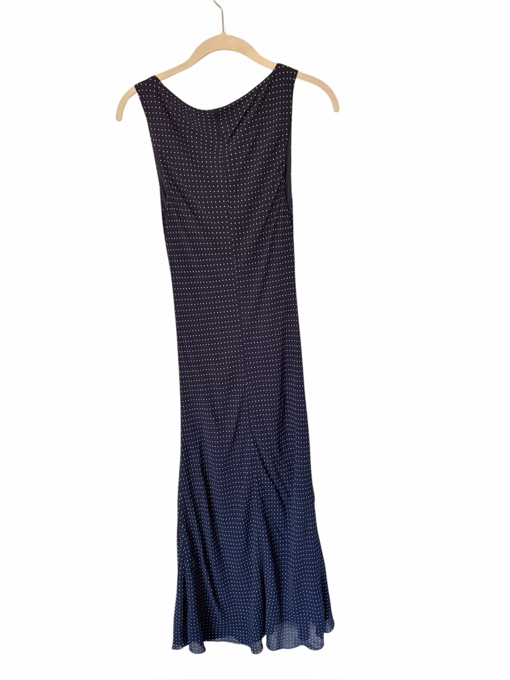 Reformation Topanga Navy Blue w/ white Polka dots Romantic Feminine Midi Dress M - Picture 7 of 11